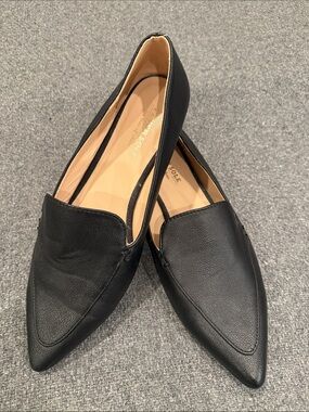 Fever Sole Black Pointed Slip on Loafers Size 9